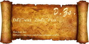 Dévai Zsófia névjegykártya